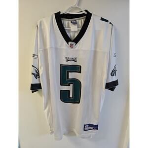 Reebok Donovan McNabb #5 NFL Philadelphia Eagles White And Green Jersey Size Med